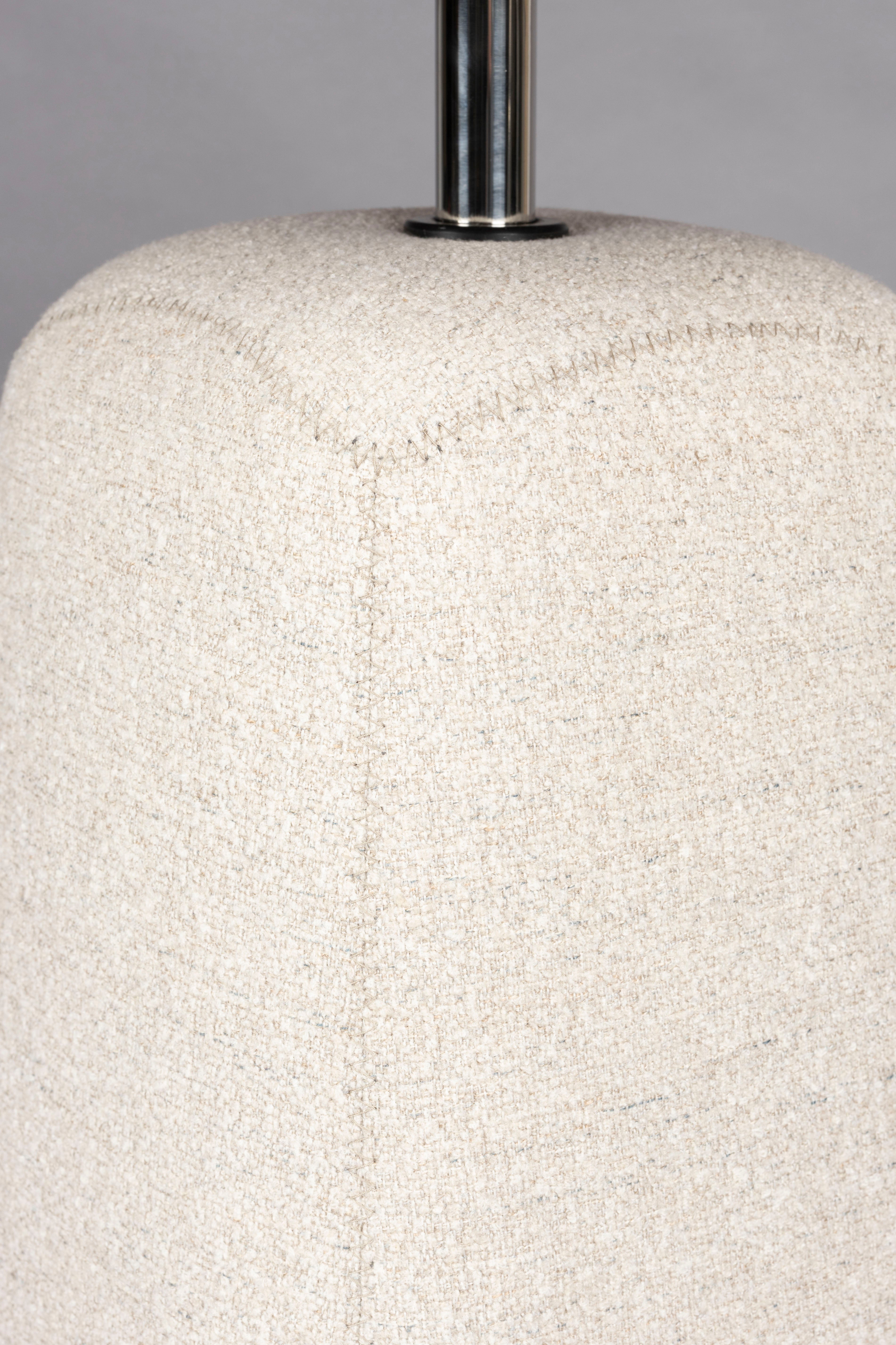 Dutchbone Shelly Off-White Boucle & Wood Side Table